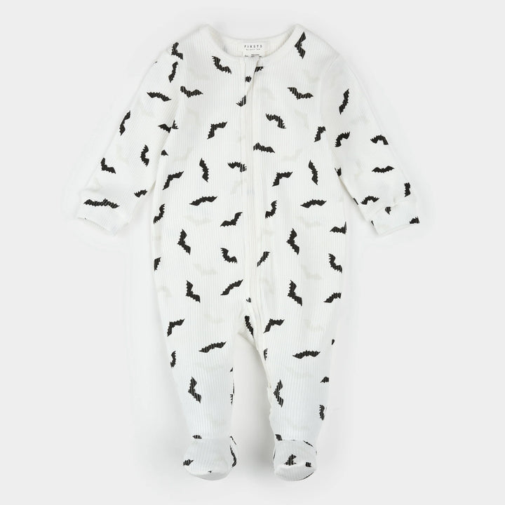 Pyjama une pièce en tricot côtelé Chauve-souris phosphorescentes