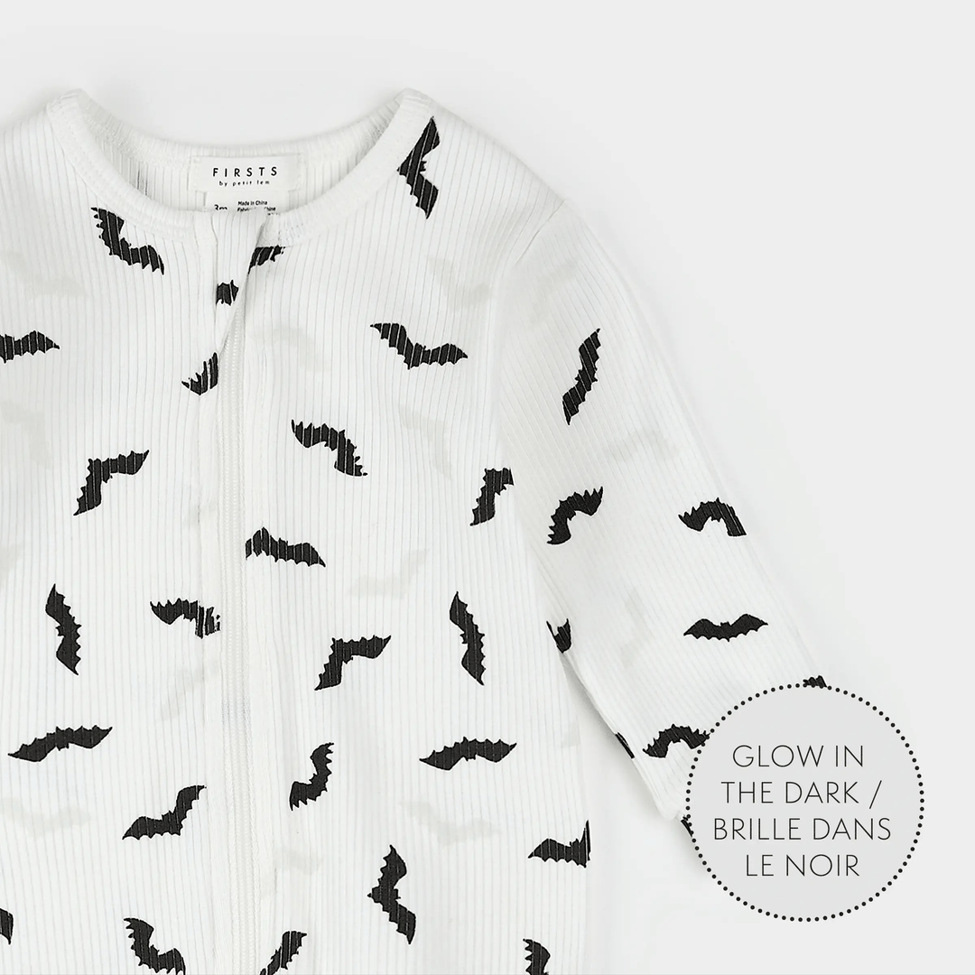 Pyjama une pièce en tricot côtelé Chauve-souris phosphorescentes