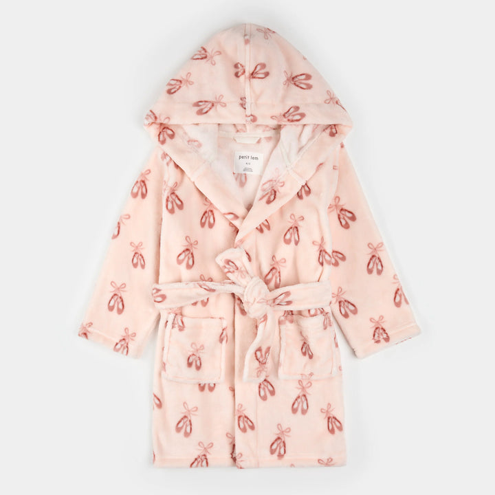 Robe de chambre rose à imprimé de chaussons de ballet