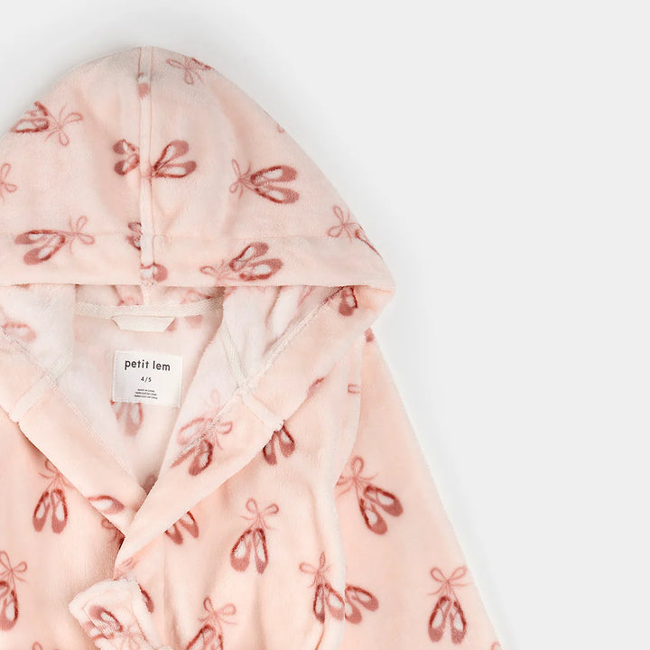 Robe de chambre rose à imprimé de chaussons de ballet