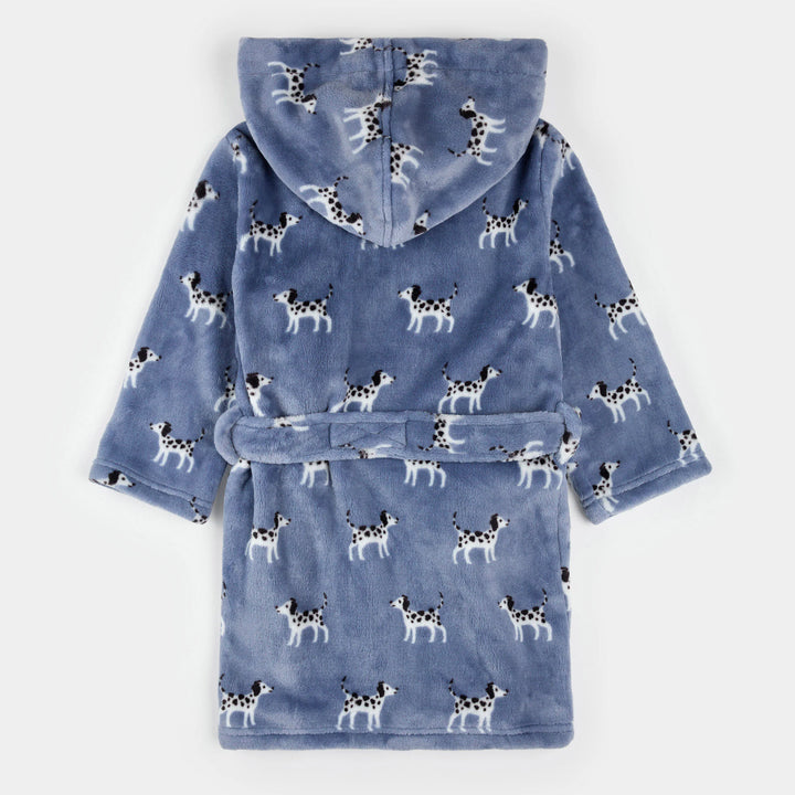 Robe de chambre bleue à imprimé de dalmatiens