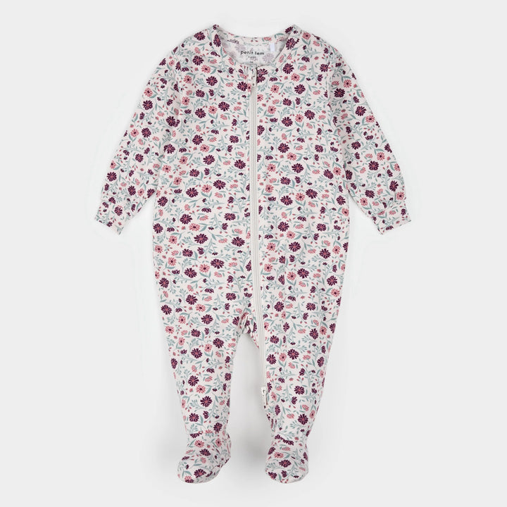 Pyjama une pièce en modal Coquelicots mauves