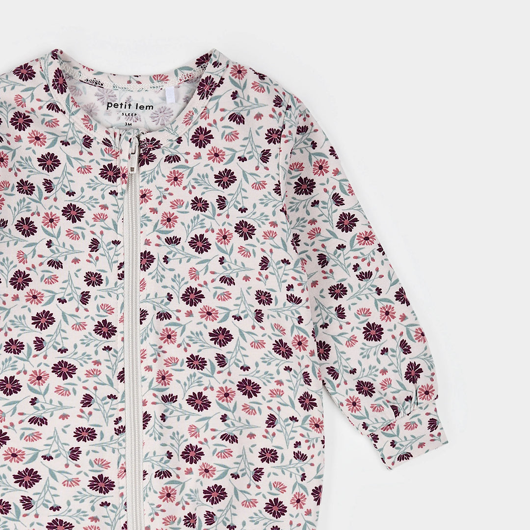 Pyjama une pièce en modal Coquelicots mauves