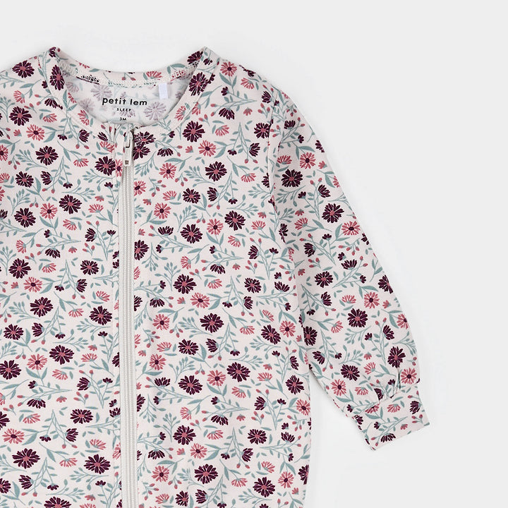 Pyjama une pièce en modal Coquelicots mauves