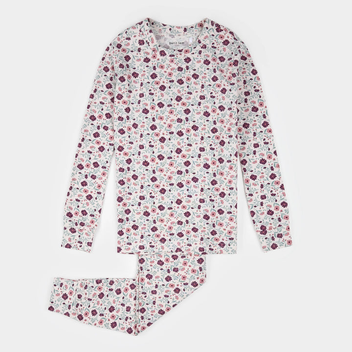 Pyjama deux pièces en modal Coquelicots mauves