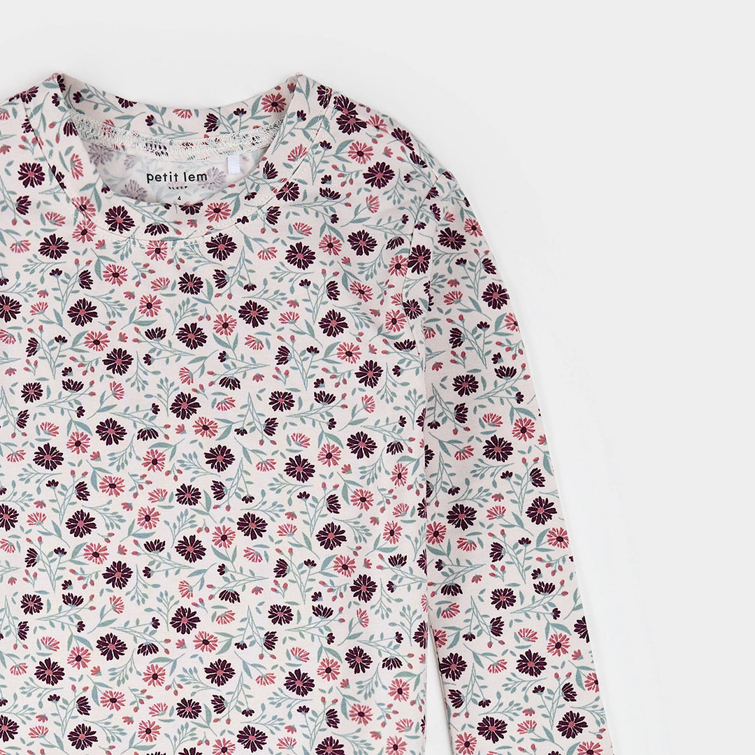 Pyjama deux pièces en modal Coquelicots mauves