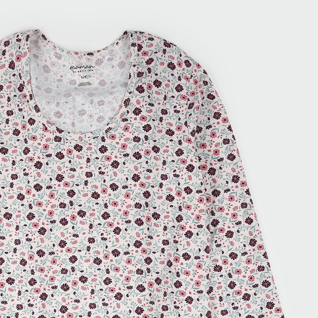 Pyjama deux pièces en modal Coquelicots mauves (femme)