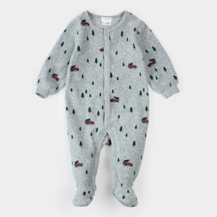 Pyjama une pièce en velours Camion festif