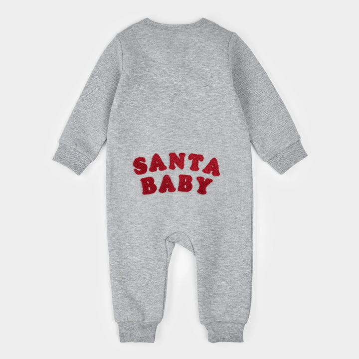 Romper en molleton à imprimé Santa Baby