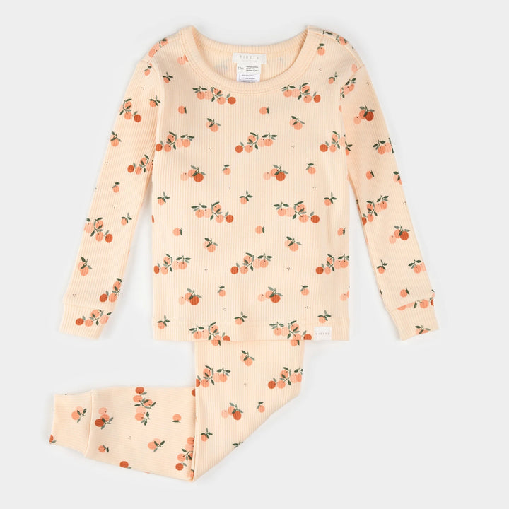 Pyjama deux pièces côtelé Agrumes