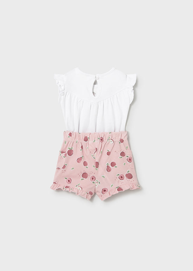 2-piece set (shorts and bodysuit) - Pink peach