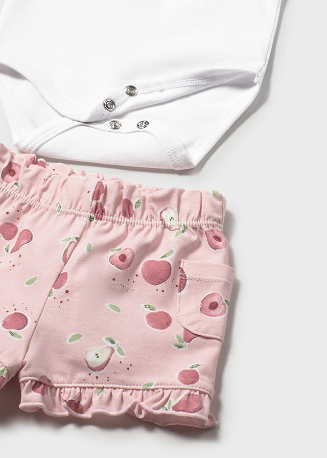 2-piece set (shorts and bodysuit) - Pink peach