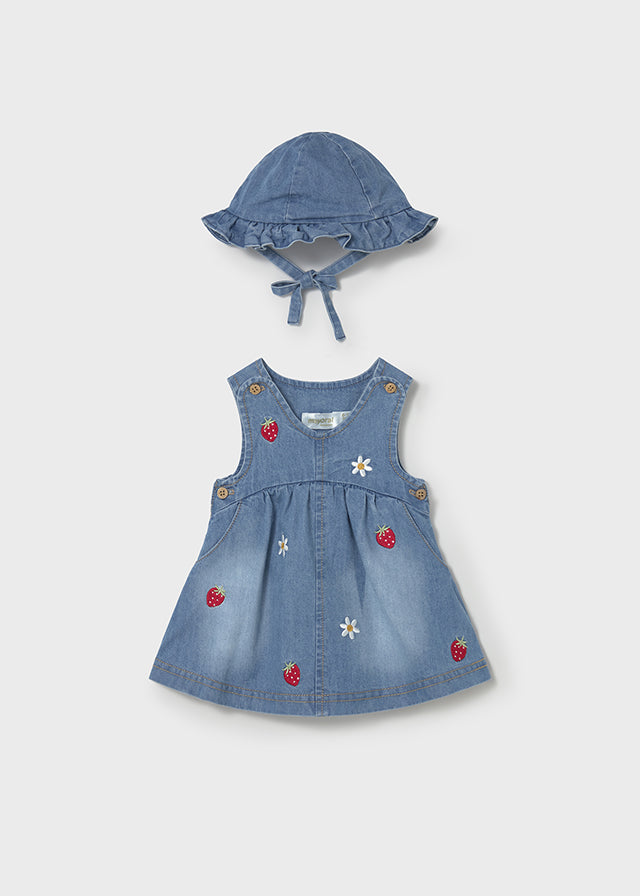 Robe - Petits fruits sur denim clair