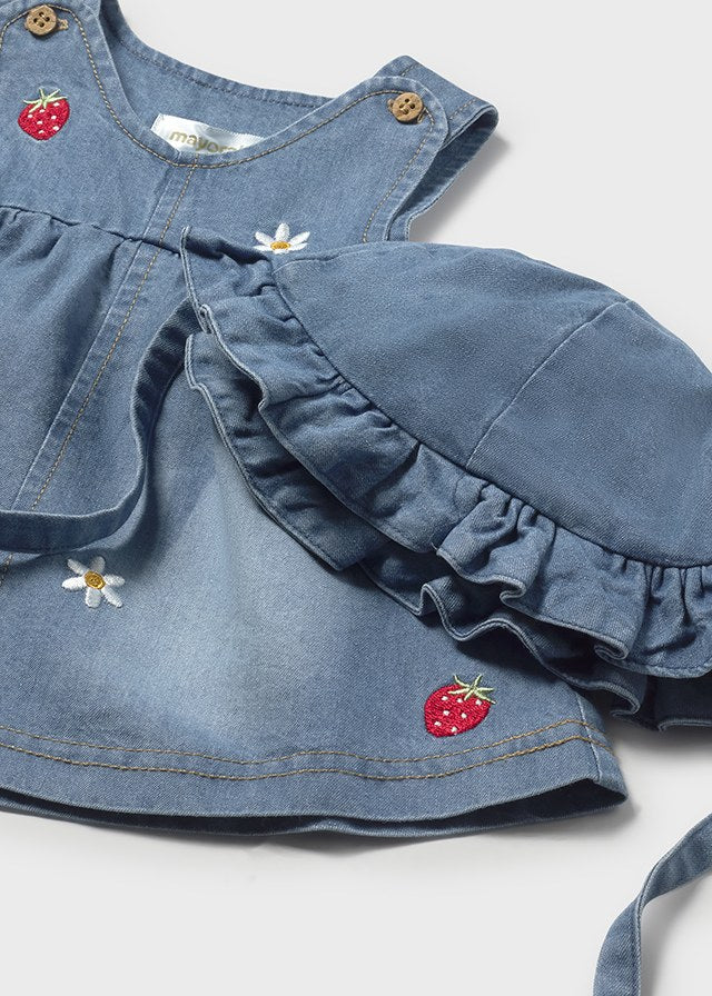 Robe - Petits fruits sur denim clair