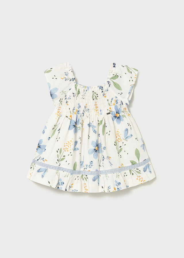 Robe à imprimé floral bleu ciel