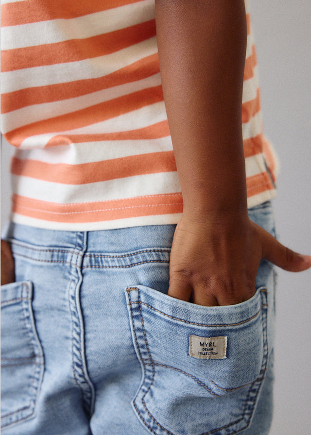 Bermuda "jogger" - Denim clair