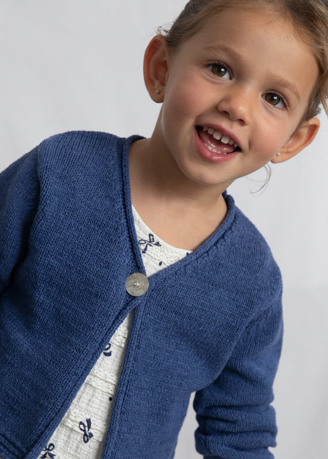 Cardigan en tricot - Bleu porcelaine