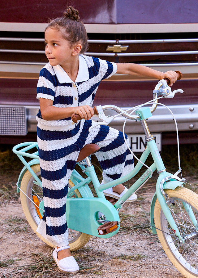 Navy striped knit set