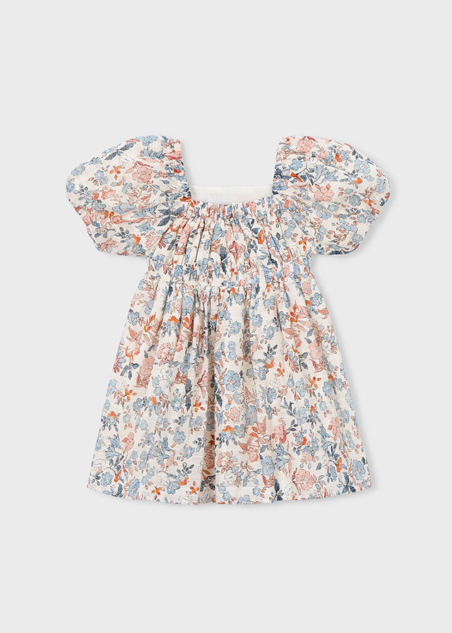 Robe à manches bouffantes à imprimé floral