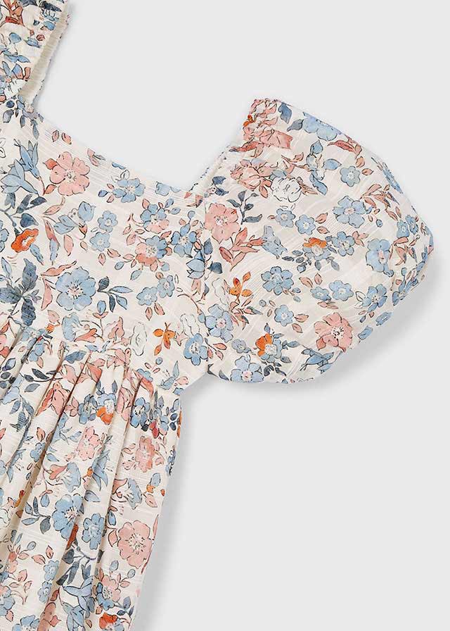 Robe à manches bouffantes à imprimé floral
