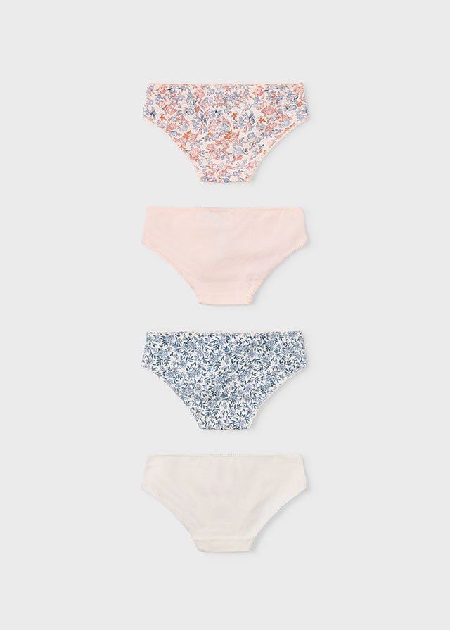 Ensemble de 4 culottes - Fleurs (rose)