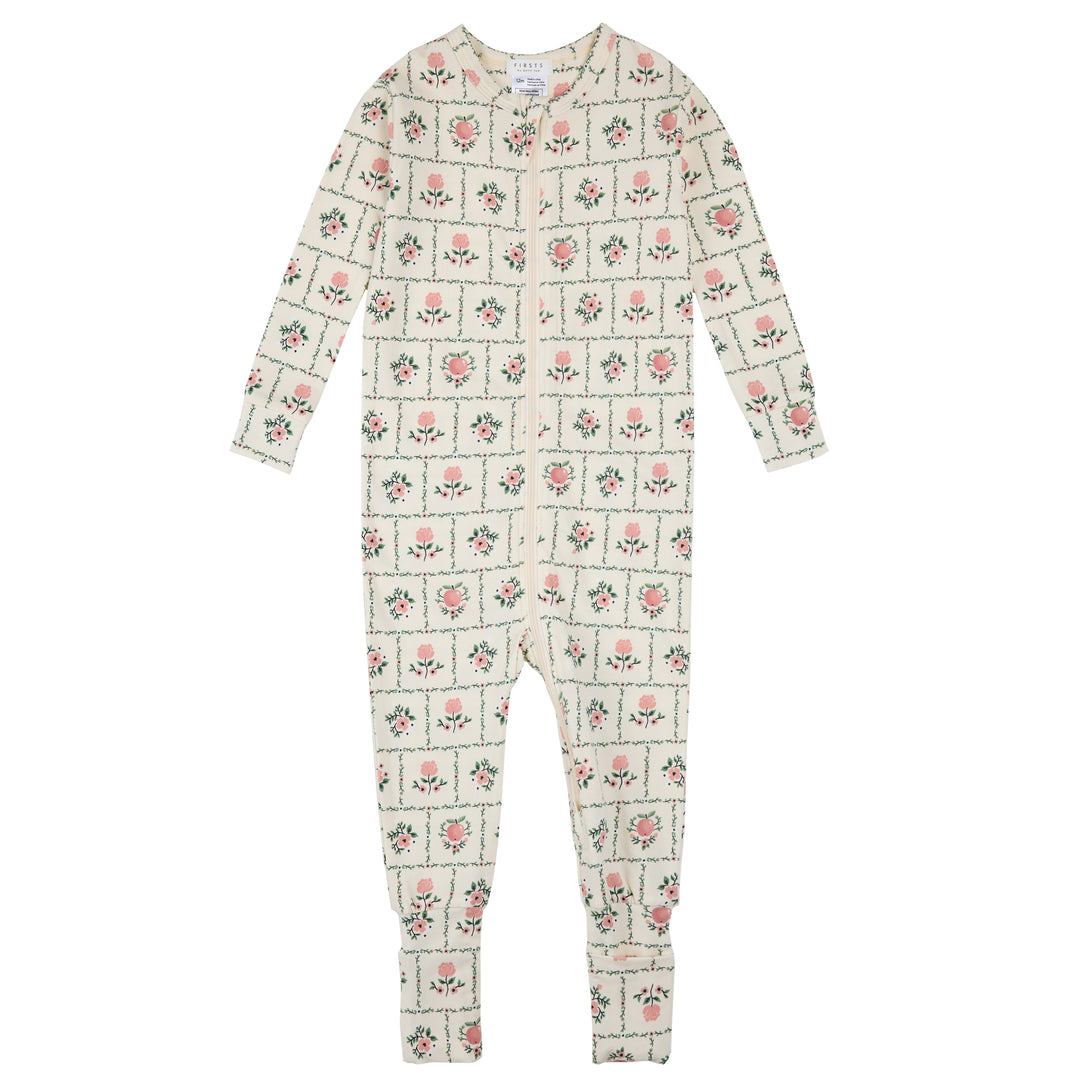 Pyjama une pièce convertible à imprimé de verger en fleurs