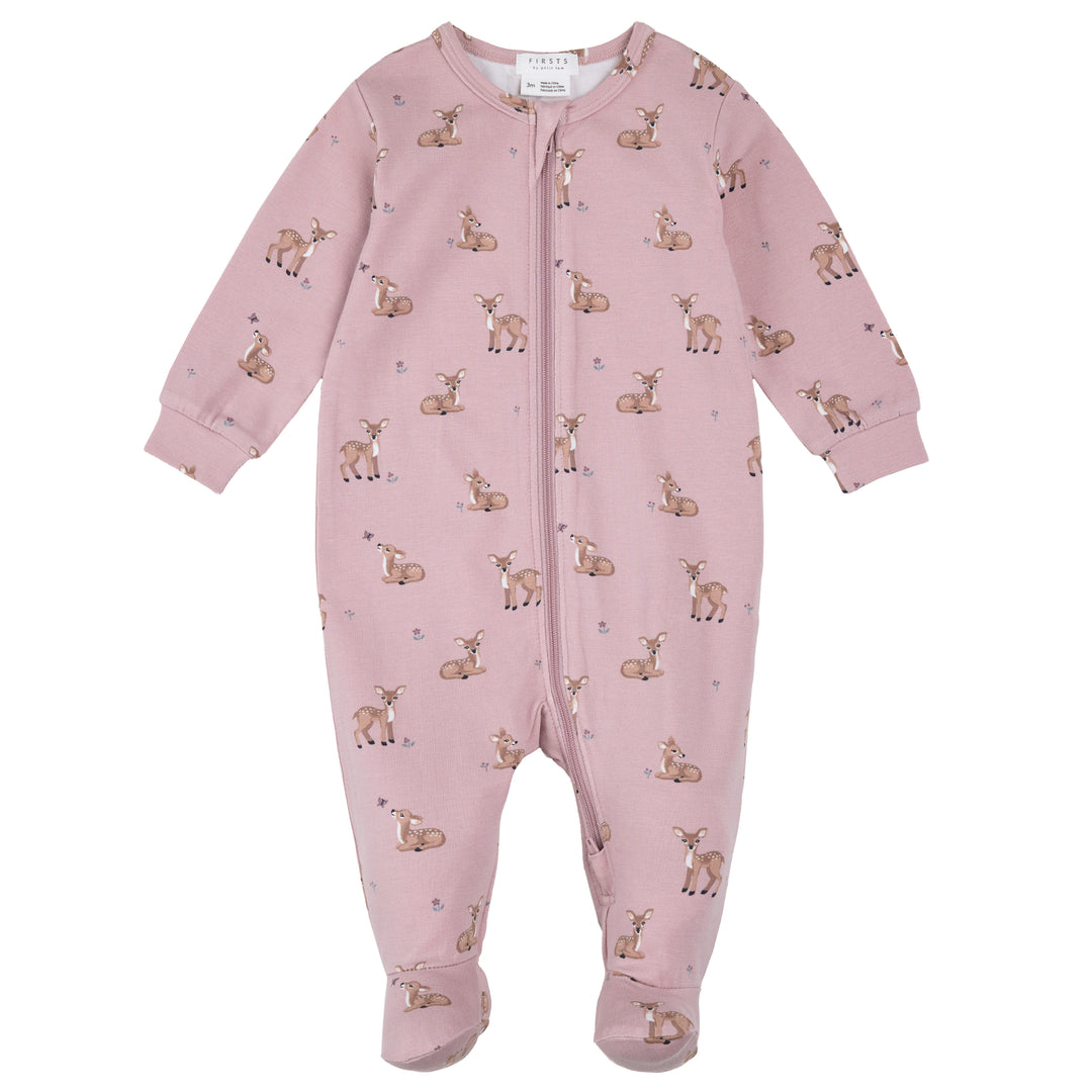 Pyjama une pièce à imprimé de faons d'automne