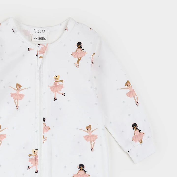 Pyjama une pièce en tricot côtelé à imprimé de patineuses