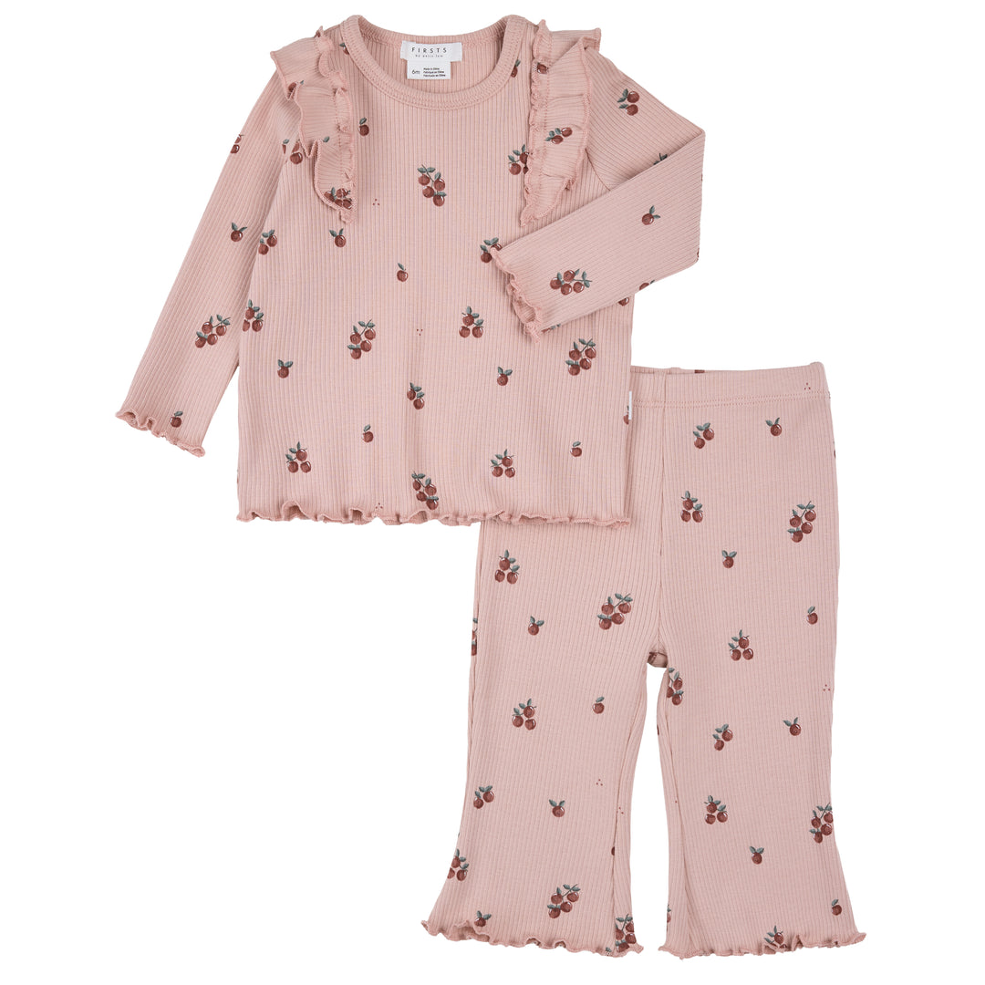 Ensemble de leggings évasés à imprimé de petites pommes