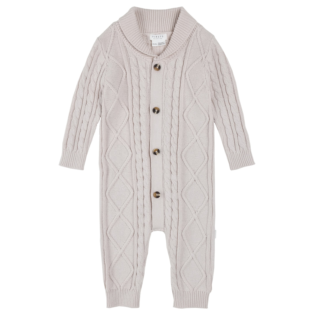 Romper en tricot beige