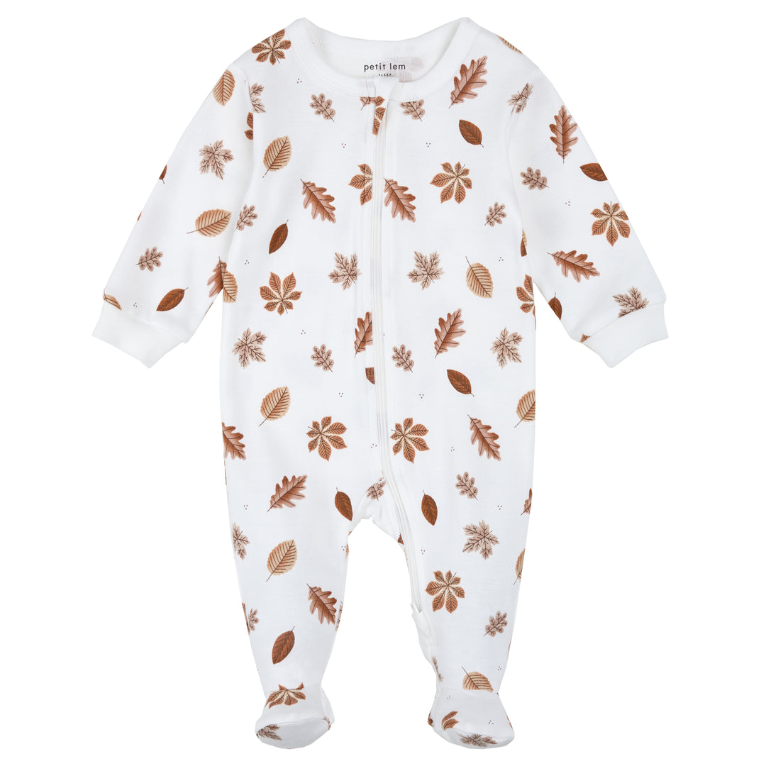 Pyjama une pièce à imprimé de feuillage d'automne