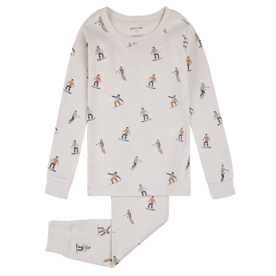 Pyjama deux pièces à imprimé de planches à neige
