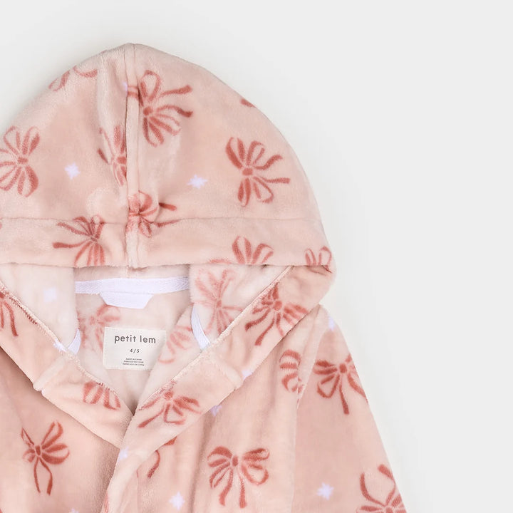 Robe de chambre rose à imprimé de boucles