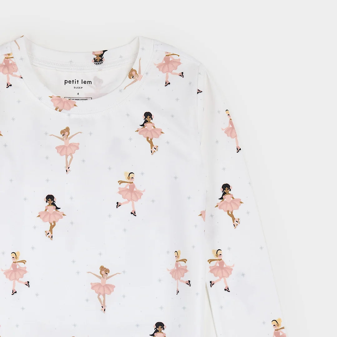 Pyjama deux pièces à imprimé de patineuses