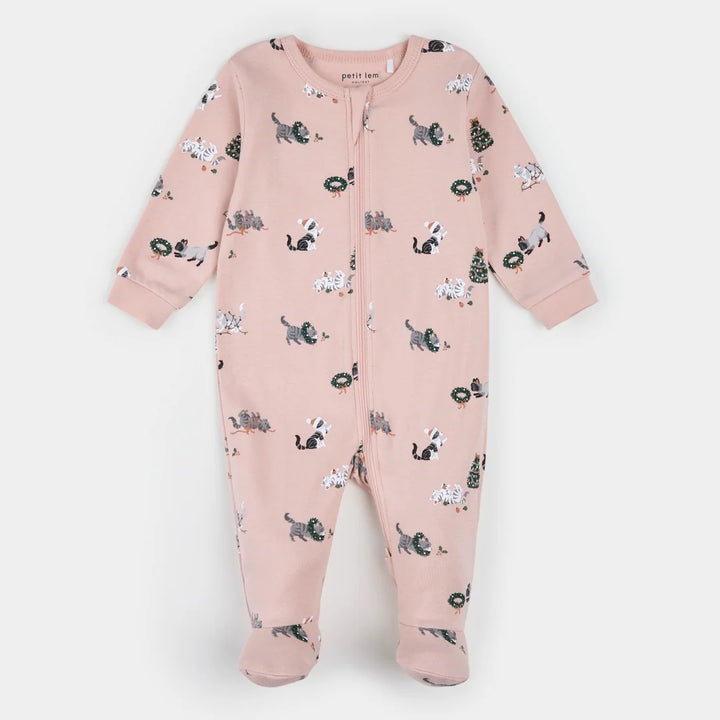 Pyjama une pièce à imprimé de chats festifs