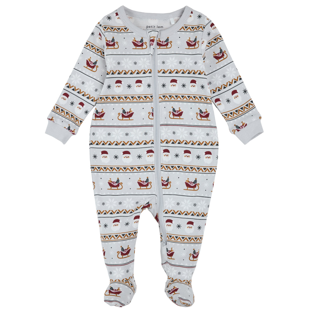 Pyjama une pièce en tricot côtelé à imprimé "Assortiment festif"