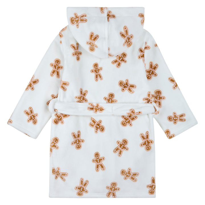 Robe de chambre ivoire à imprimé de bonshommes en pain d'épice