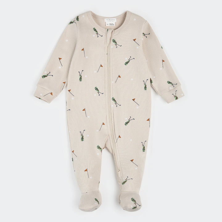 Pyjama une pièce en tricot côtelé à imprimé de cadets de golf