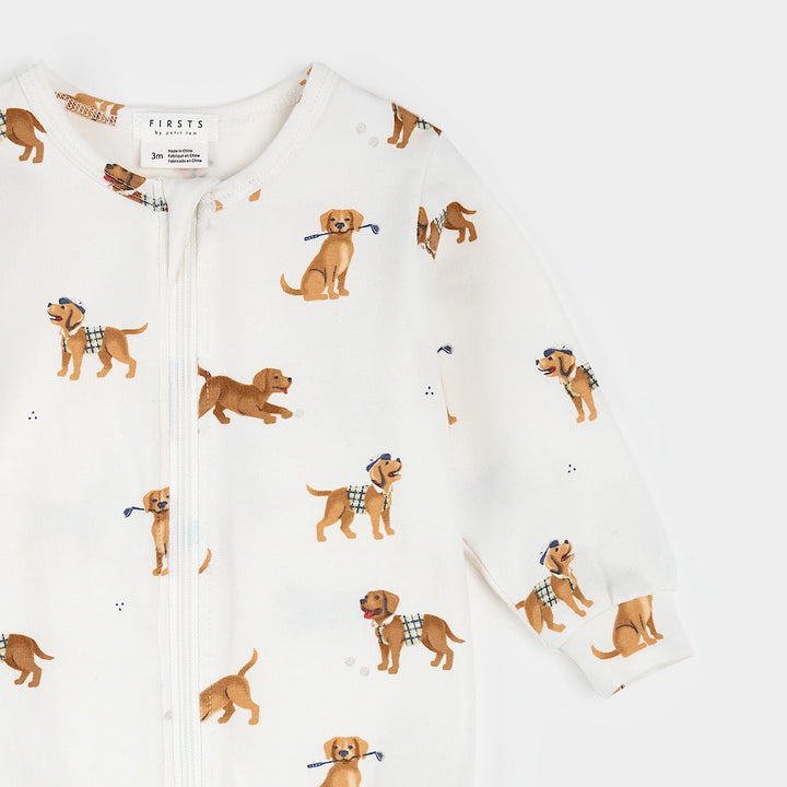 Pyjama une pièce à imprimé de chiots golfeurs