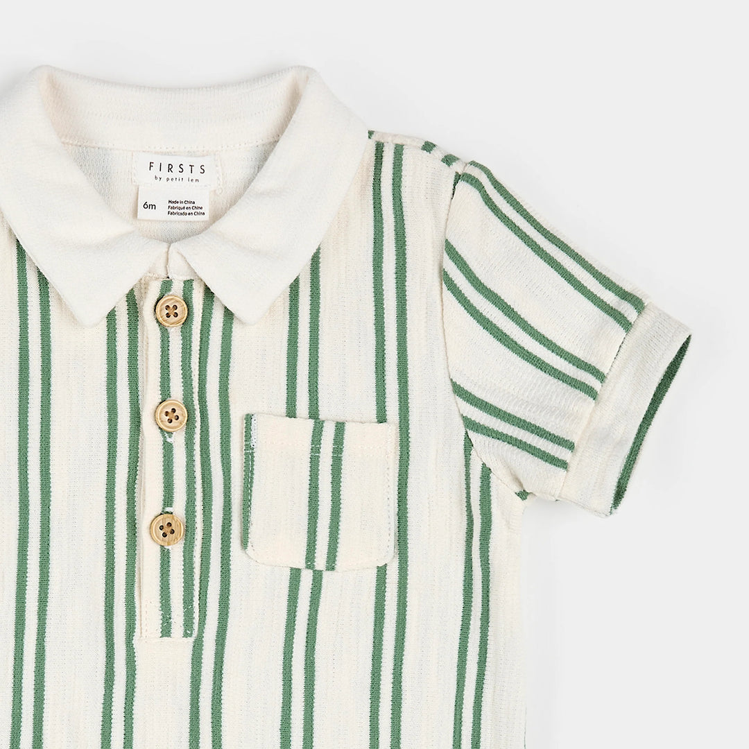 Romper en éponge fougère et blanc cassé