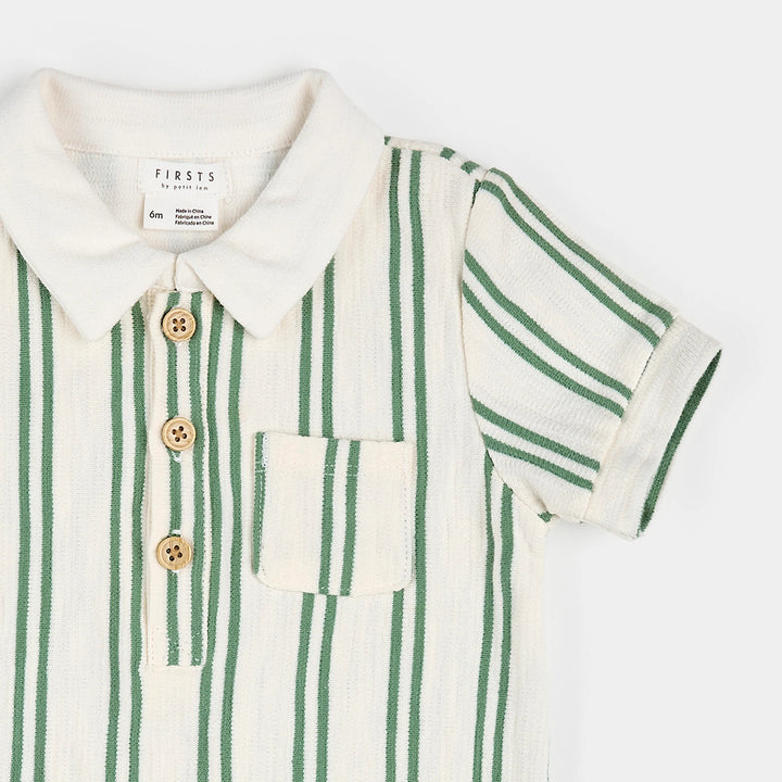 Romper en éponge fougère et blanc cassé