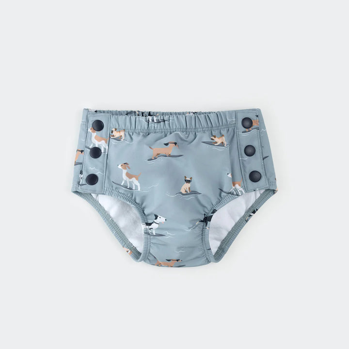 Surfer dog print swim diaper