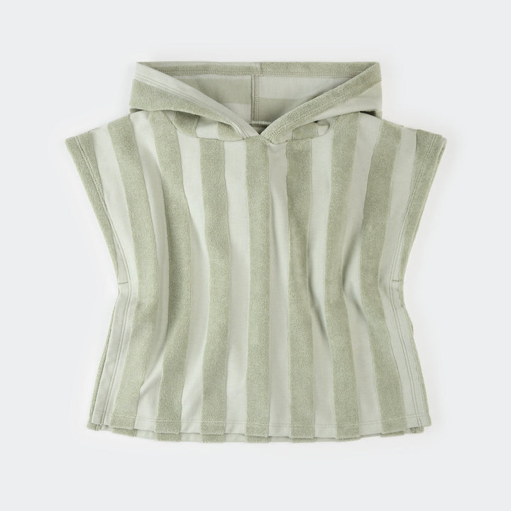 Striped meadow green beach poncho