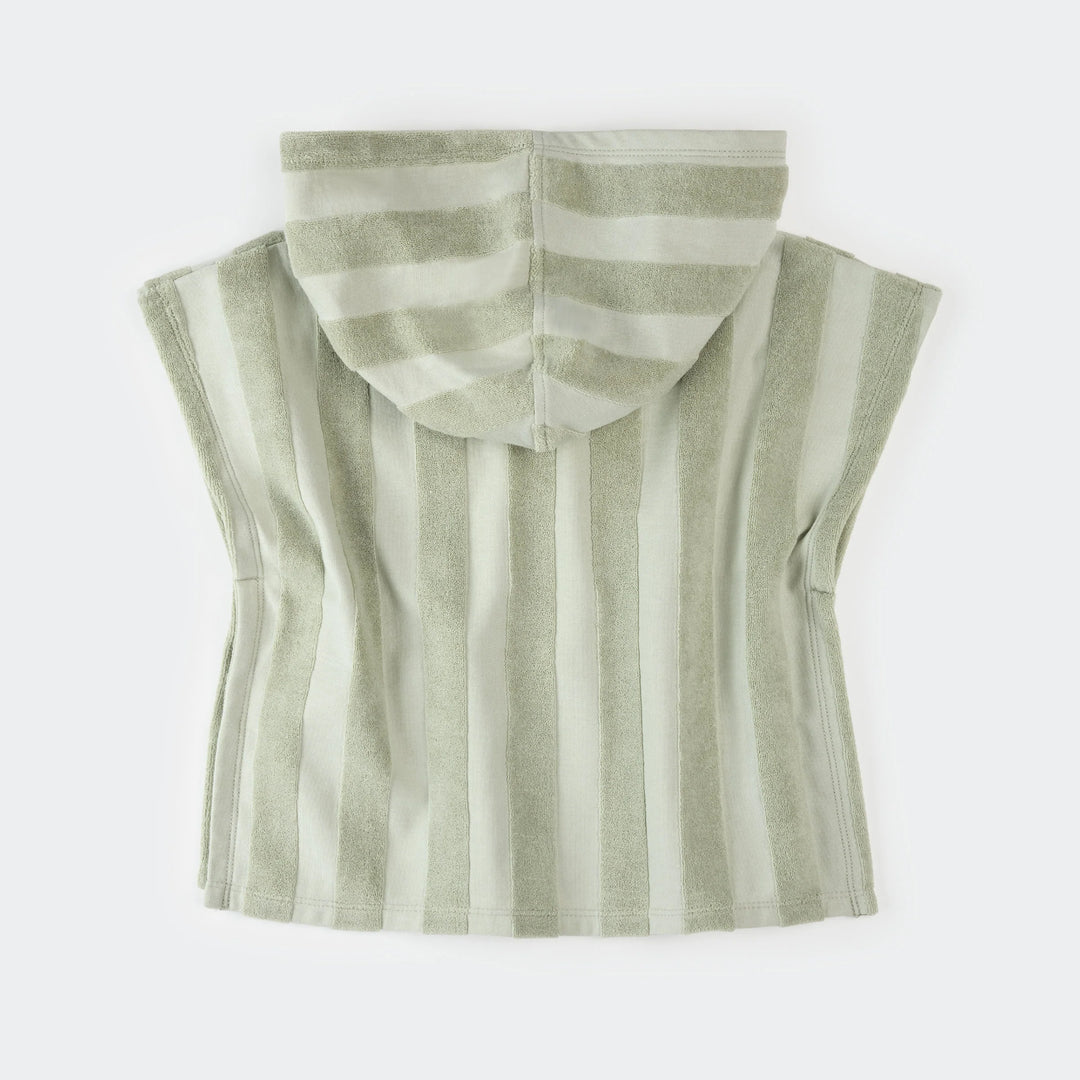 Striped meadow green beach poncho