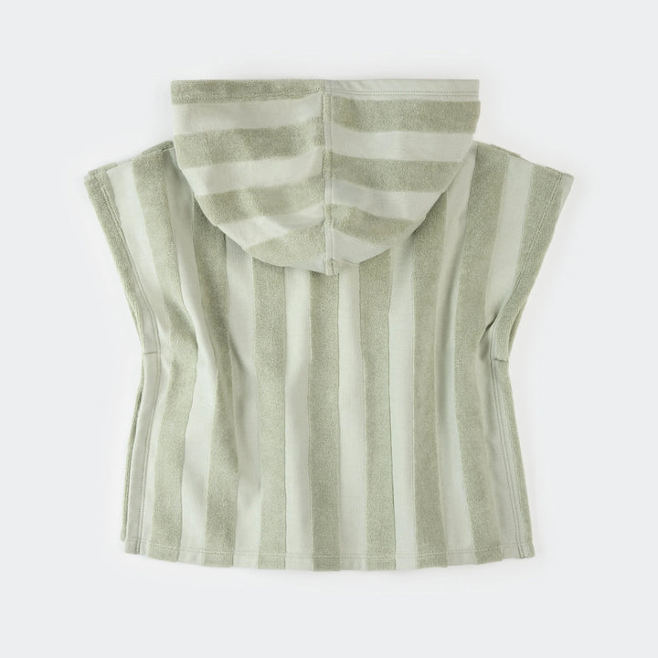 Striped meadow green beach poncho