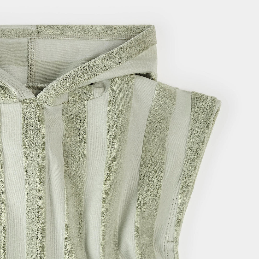 Striped meadow green beach poncho