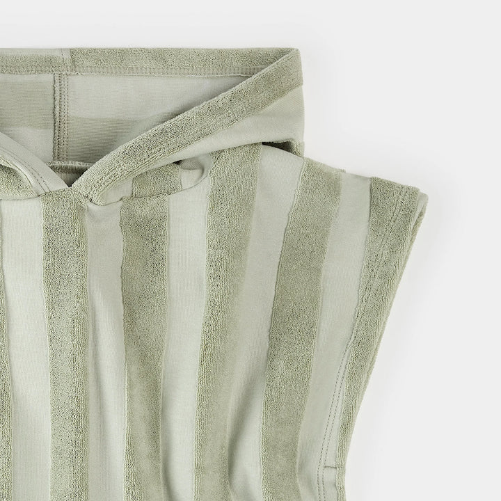 Striped meadow green beach poncho