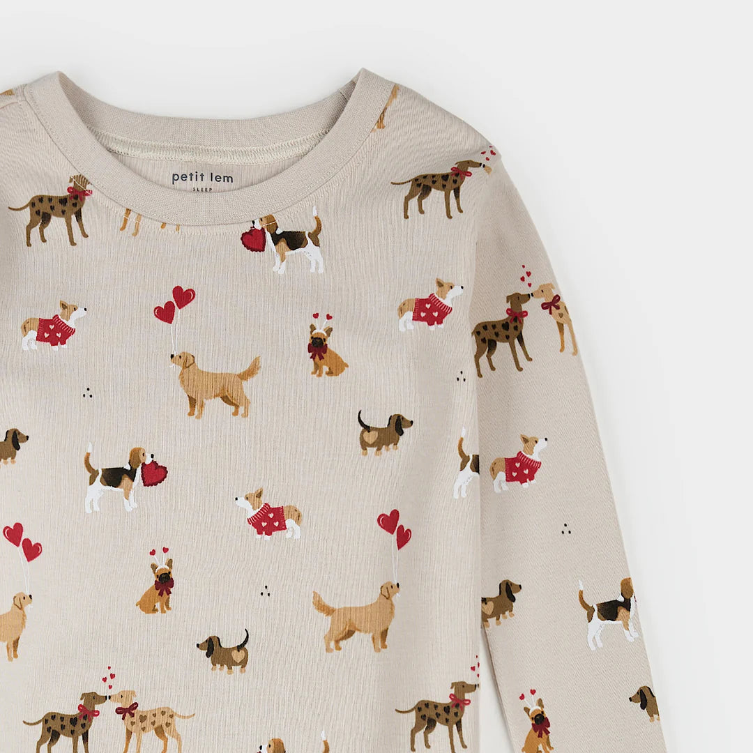 Pyjama deux pièces - Chiens de la Saint-Valentin