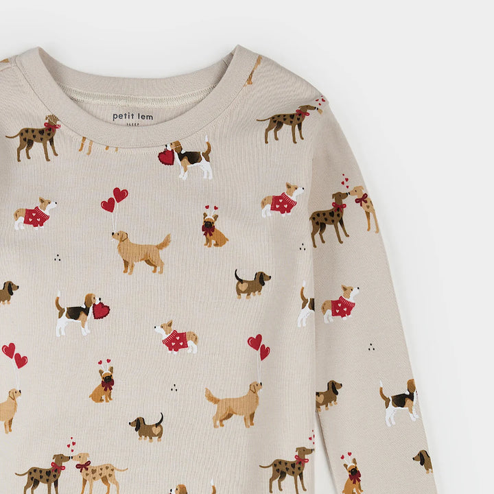 Pyjama deux pièces - Chiens de la Saint-Valentin