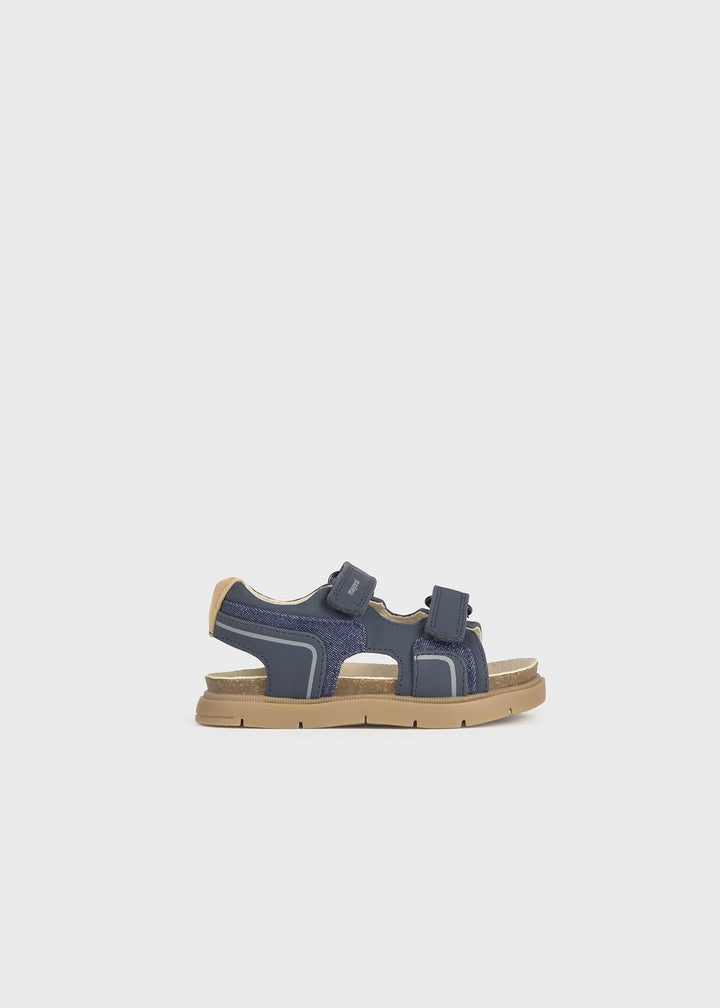 Sandales à velcro contrastées - Marine